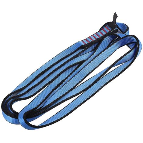 Sangle plate de portage pour l'escalade et l'alpinisme (120 cm, bleue) (1/5)