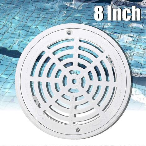 Couvercle de bonde de fond de piscine rond universel blanc de rechange de 8 pouces avec vis (1/5)