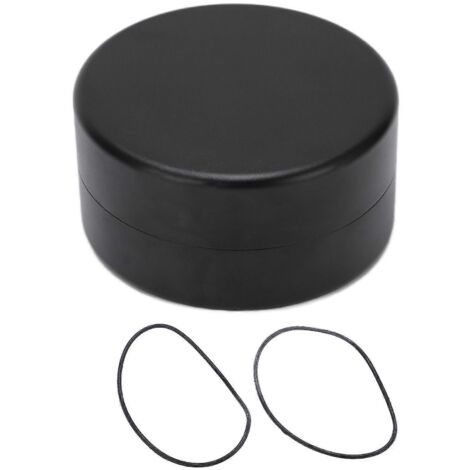 Boîte de rangement ronde en aluminium étanche et hermétique, avec joint pour bougies EDC, noire. (1/5)