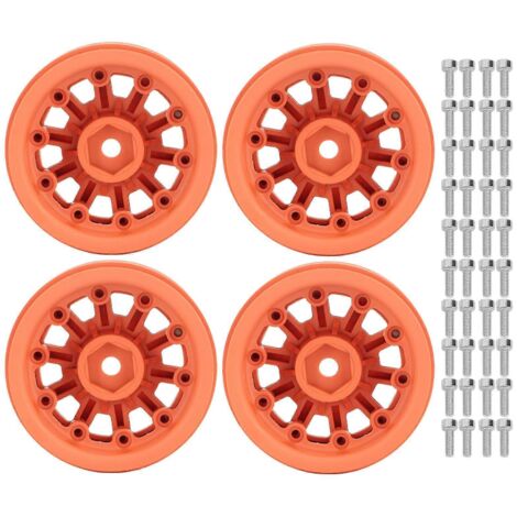 Jantes 9 pouces RC Beadlock pour Axial SCX10 et Traxxas 1/10 RC Crawler Cars Orange (1/5)