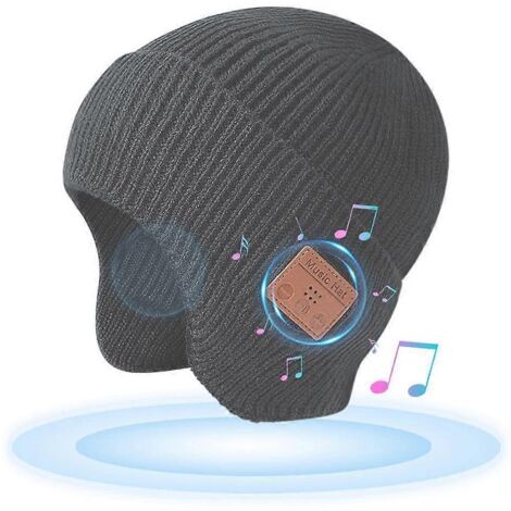 Bonnet Bluetooth unisexe chaud d'hiver avec cache-oreilles, écouteurs sans fil, haut-parleur stéréo et micro intégrés, idéal pour le ski et la randonnée en extérieur. (1/5)