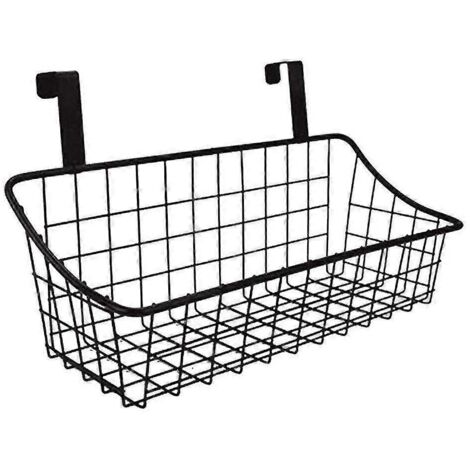 Panier de rangement à crochets, à suspendre derrière une porte, une rambarde ou au-dessus d'une porte de placard. (1/5)