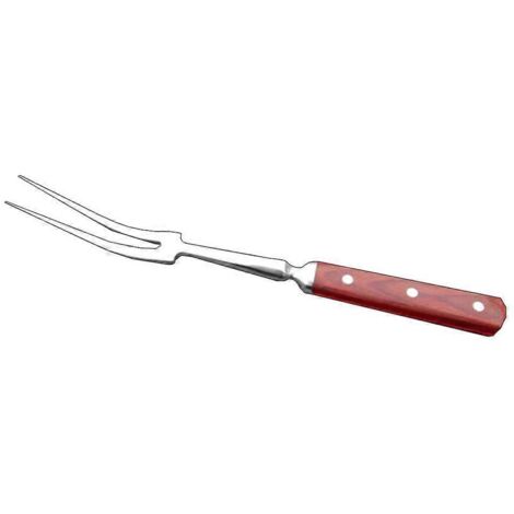 Fourchette à barbecue 2024 avec manche en bois, en acier inoxydable, multifonctionnelle et antiadhésive, pour la cuisson de la viande au barbecue. (1/5)