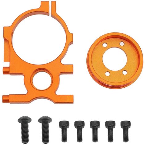 Support moteur RC avec vis, support moteur en alliage d'aluminium pour voiture RC ZD Racing 1/8, couleur orange (1/4)