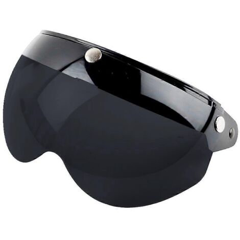 Visière universelle rétro à 3 boutons-pression pour casque demi-jet de moto, coupe-vent et pare-soleil. (1/5)