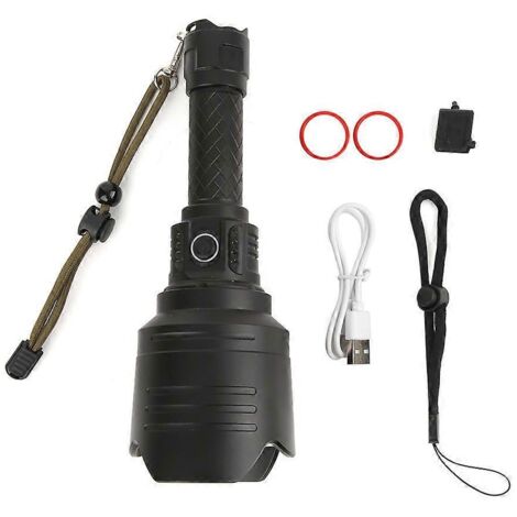 Lampe torche multifonction 2024A9 rechargeable, portable et à longue portée, en alliage d'aluminium, idéale pour le camping. (1/5)