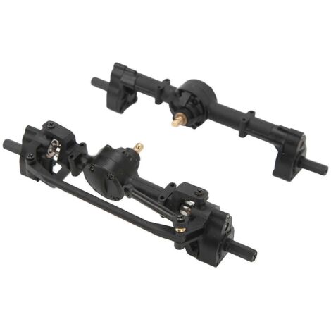 Essieu avant et arrière pour voiture RC Unimog modèle P06, pièces de rechange pour voiture RC (haute et largeur supplémentaires), noir. (1/5)