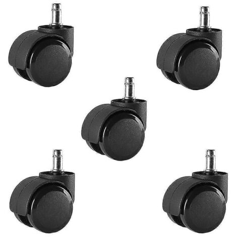 2024 Lot de 5 roulettes de rechange noires de 5 cm (2 pouces) pour chaise de bureau - Roulettes de rechange robustes pour chaise de bureau H (1/5)