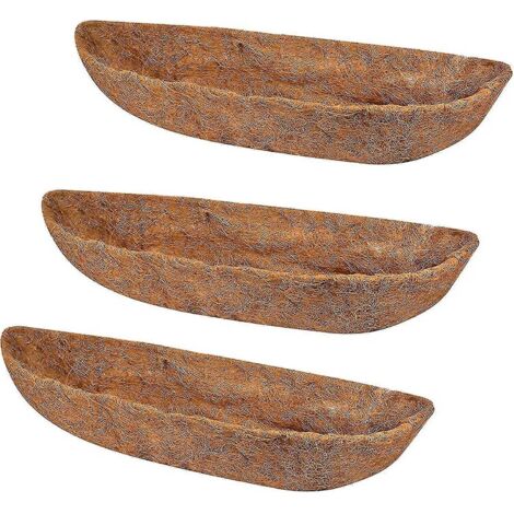 Lot de 3 doublures en fibre de coco, doublures pour paniers muraux et jardinières, rouleaux de doublure en fibre de coco pour paniers suspendus, jardin (1/3)