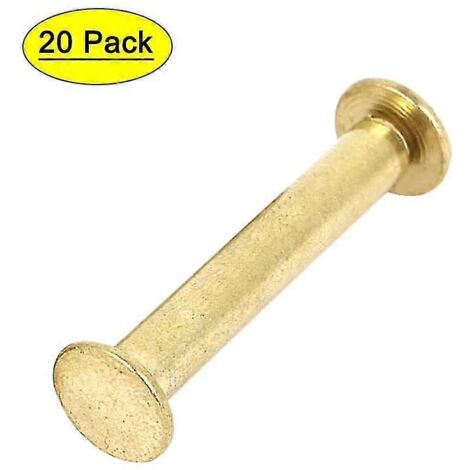 Vis Chicago 5x30 mm plaquées laiton 2024 (20 pièces) pour reliure d'albums en cuir (1/4)