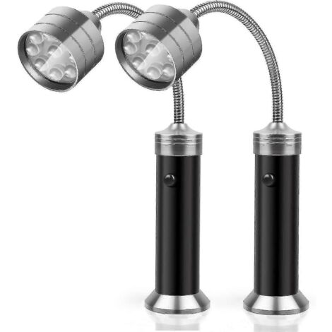 Lot de 2 lampes de barbecue à LED ultra-lumineuses avec base magnétique et col de cygne flexible à 360°. (1/5)