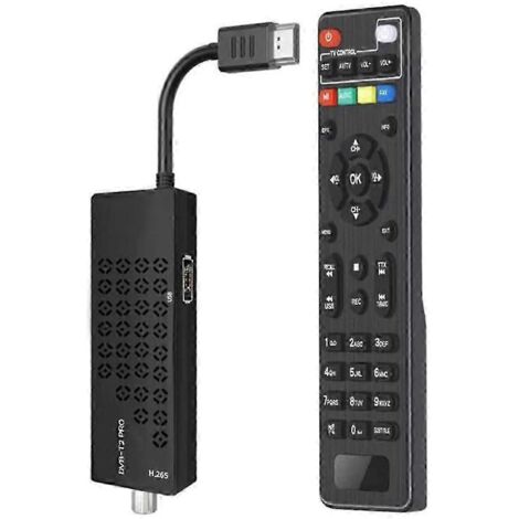 Décodeur TDT HD - Tuner compatible DVB-T2 H265 HD - Décodeur TDT HD Euroconnector Full HD 1080p pour WiFi - Prise UE - Noir (1/5)