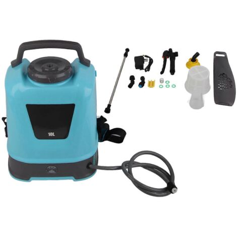 Pulvérisateur électrique 10 L bleu, alimenté par batterie rechargeable, avec poignée, prise US 100-240 V (1/5)