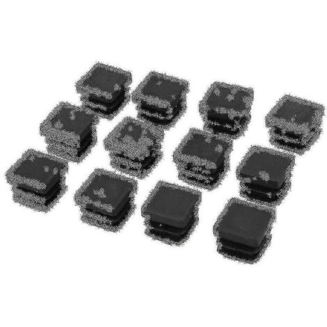 Lot de 12 bouchons carrés en plastique de 15 mm x 15 mm pour tubes et tuyaux (1/4)