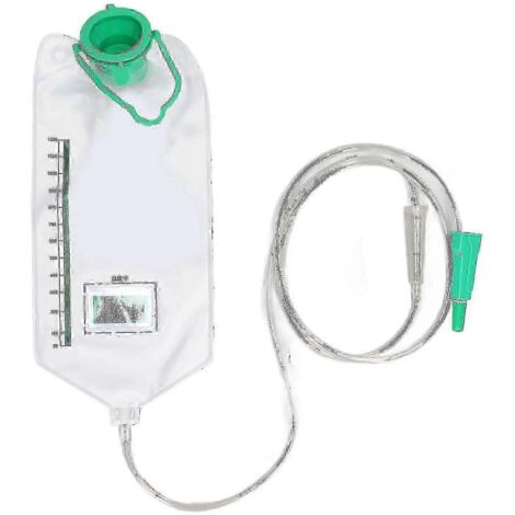 Kit de poche à lavement réutilisable - Capacité de 1200 ml pour le nettoyage du côlon à domicile avec 10 embouts (1/5)