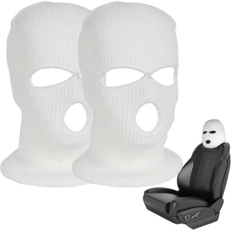 Housse universelle pour appuie-tête de voiture, lot de 2 housses de siège auto personnalisées avec chapeau amusant, protection d'appuie-tête pour siège avant de voiture (Halloween, blanc) (1/4)