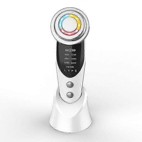 Appareil de lifting facial 7 en 1 : microcourant RF, rajeunissement de la peau, massage facial, luminothérapie, appareil de beauté anti-âge et anti-rides (1/3)