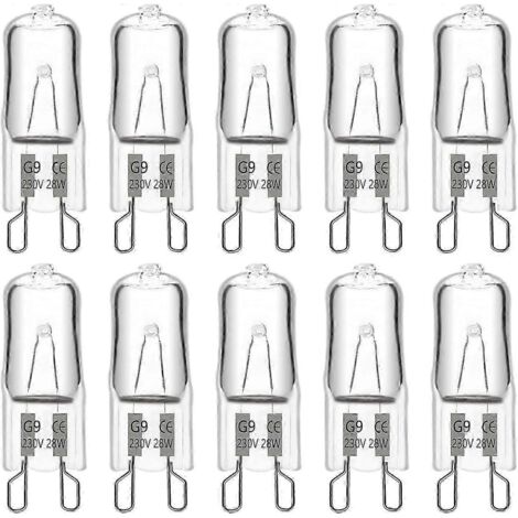 Ampoule halogène G9 28 W 230 V, 370 lm, blanc chaud 2700 K, dimmable, ampoules capsules G9, lot de 10 (1/5)