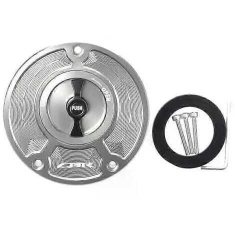 Bouchon de réservoir d'essence sans clé en aluminium CNC pour Honda CBR 600 F4 F3 F2 (1991-2008) - Accessoires moto - Logo argent et noir (1/5)