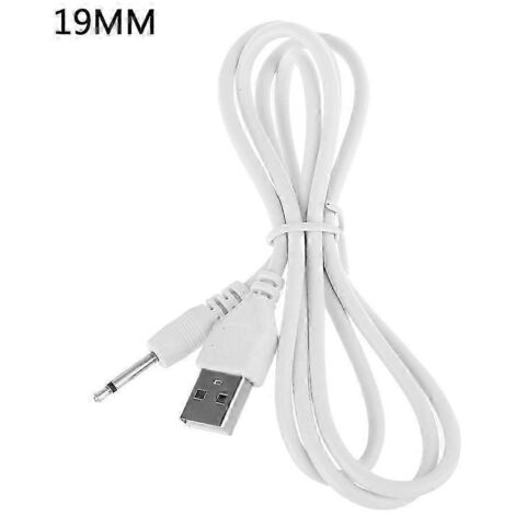 Câble de charge USB universel vers prise auxiliaire audio mono 2,5 mm, chargeur, broche 15/16/17/19 mm - 19 mm (1/4)