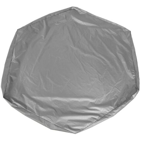 Bâche hexagonale imperméable pour bac à sable, avec cordon de serrage, grise, pour jeux de sable et piscine extérieure. (1/5)