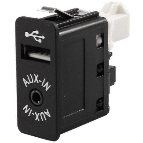 Adaptateur USB auxiliaire pour voiture (prise d'entrée auxiliaire) compatible avec BMW E81, E87, E90, F10, F12, E70, X4, X5 et X6 (réf. s202412241524, noir). (1/5)