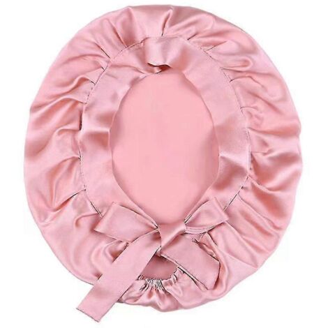 Bonnet en soie, bonnet de nuit ajustable pour dormir, rose fluo (1/2)