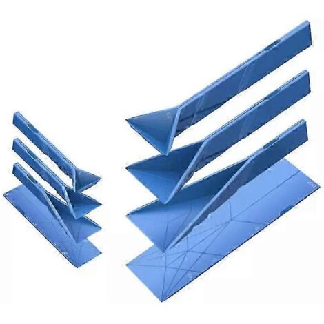 Cuillères doseuses plates 3 en 1 Polygons - 2 cuillères de 6 tailles différentes - L - bleu (1/5)
