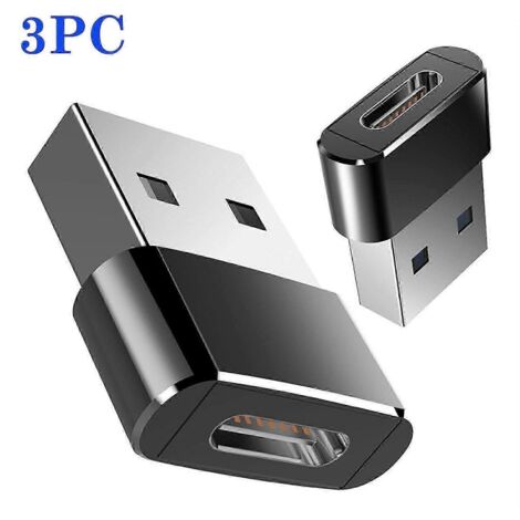 Adaptateur USB Type-C femelle vers USB 3.0 mâle, connecteur USBC vers USBA, adaptateurs pour téléphones portables, convertisseurs (lot de 3) (1/5)