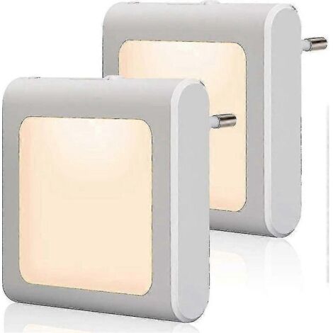 Veilleuse avec capteur crépusculaire, 2 lampes à luminosité réglable en continu, idéale pour les chambres d'enfants, les escaliers, les chambres à coucher, les cuisines, etc. (1/4)