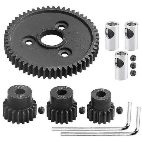 Couronne en acier 3956, pas de 32 et 54 dents, avec pignons de 15, 17 et 19 dents pour Traxxas Slash 4A 1/10 (voir illustration). (1/5)