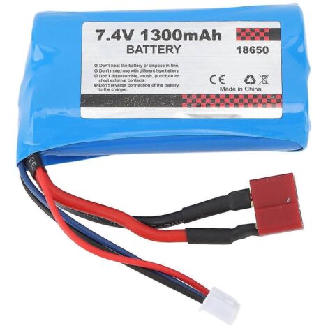 Batterie Li-ion rechargeable 2024-18650 7,4 V 1300 mAh compatible avec les voitures radiocommandées SCY 16101, 16102 et 16103 à l'échelle 1/16.