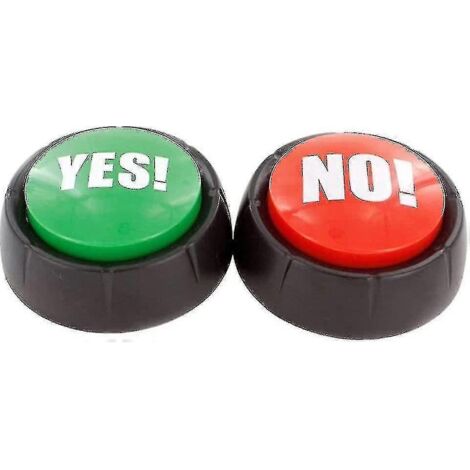 Lot de 2 boutons sonores (un bouton « Oui » et un bouton « Non ») pour le bureau, la maison et l'apprentissage. (1/5)