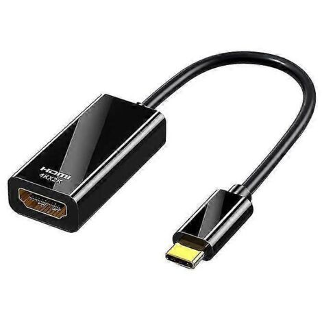 Câble USB-C vers HDMI 4K 30 Hz compatible avec MacBook et autres ordinateurs portables (noir) (1/5)