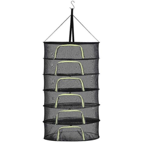 Séchoir à herbes suspendu à plusieurs niveaux, pliable, en filet, avec sac de séchage pour fleurs, bourgeons et plantes - Modèle B-6 niveaux (1/5)