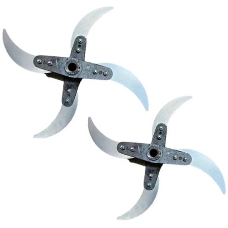 Lames de broyeur à gazon pour usage domestique, jeu de lames à diamètre réglable, diamètre des trous 10-12 mm (2 pièces) (1/5)