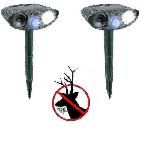 Répulsif à ultrasons pour cerfs - Lot de 2 - Alimentation solaire - Éliminez les cerfs en 48 heures (1/5)