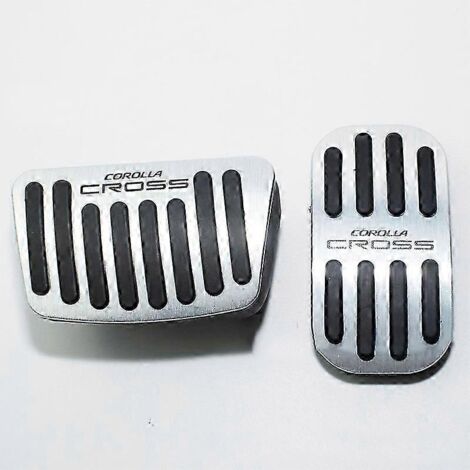 Pédales de voiture en acier inoxydable de qualité supérieure pour Toyota Corolla Cross XG10 2020 2021 2022 - Accessoires - Revêtement antidérapant pour pédales de frein - 2 pièces - Argenté (1/4)