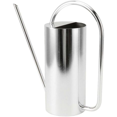 Arrosoir à long bec verseur, grande capacité (1500 ml), en acier inoxydable argenté, idéal pour le jardinage. (1/5)