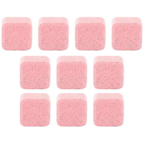 Lot de 10 nettoyants pour cuvette de toilettes à action rapide et effervescente, pour un nettoyage facile et rapide. Élimine l'urine et les saletés. Rose. (1/5)