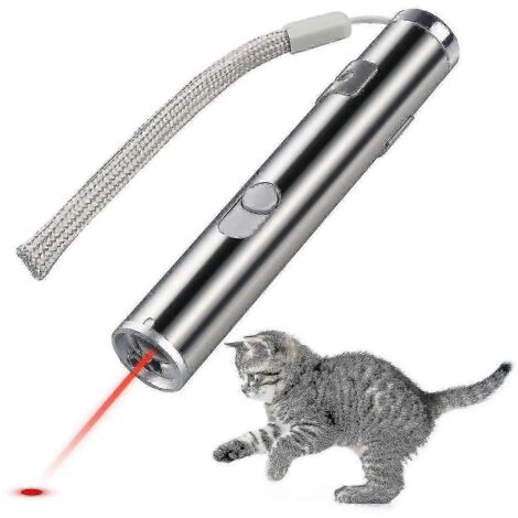 Jouet pour animaux de compagnie rechargeable par USB : pointeur laser pour l'entraînement des chats avec lampe torche LED (1/4)