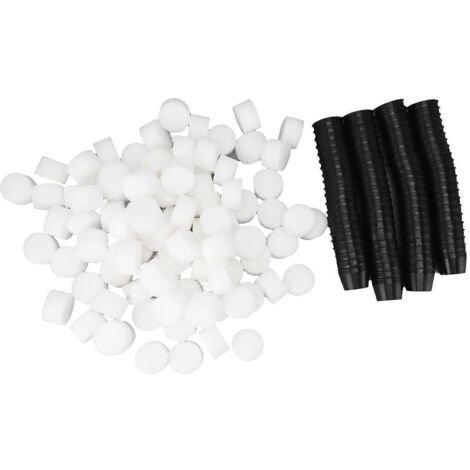 Lot de 100 pots filets avec 100 éponges, en plastique respirant et sans fond, pour la culture hydroponique (noir). (1/5)