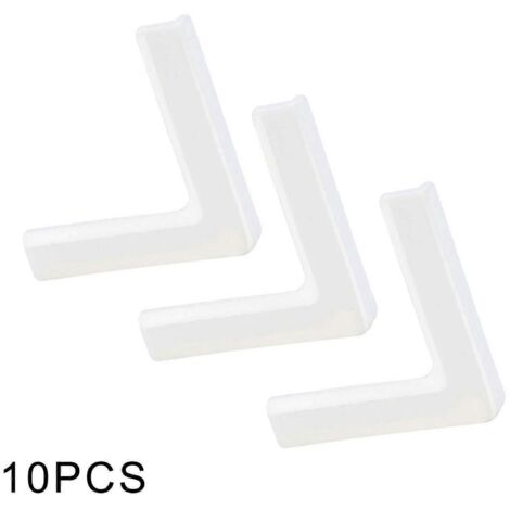 Lot de 10 protections d'angle droite en PVC blanc pour meubles, anti-collision. (1/5)