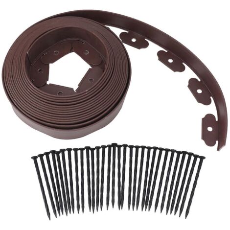 Kit de bordure de jardin en PE en forme de L, facile à déformer et sans creuser, marron, 5 x 5 x 1000 cm / 2 x 2 x 393,7 pouces (1/5)