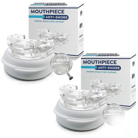 Protège-dents anti-ronflement - Améliore le bruxisme et l'apnée du sommeil - Dispositif anti-ronflement et anti-apnée du sommeil - Protège-dents pour arrêter de ronfler - Lot de 2 (1/3)