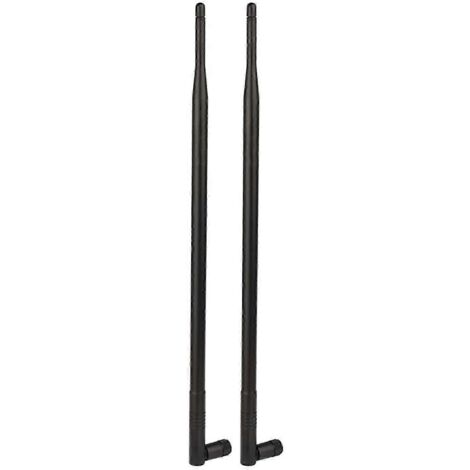 Antenne WiFi 12 dBi 2,4 GHz avec connecteur RP-SMA pour routeur réseau sans fil, etc. (lot de 2, noir) (1/5)