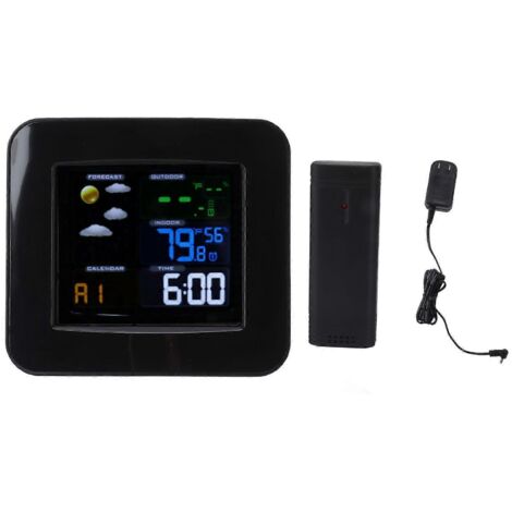 Thermomètre-hygromètre sans fil multifonction avec écran couleur, prise américaine 120 V. (1/5)