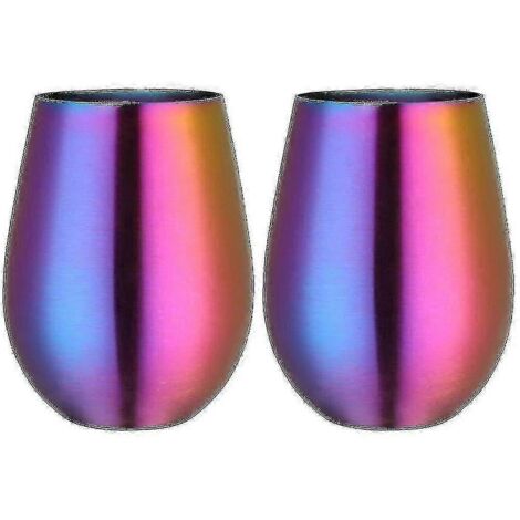 Lot de 2 verres à vin sans pied en acier inoxydable, idéaux pour les voyages (Symphony) (1/5)