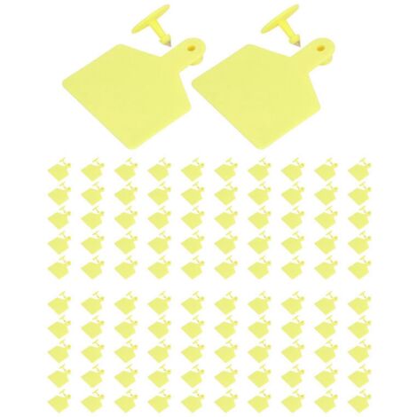 Lot de 100 boucles d'oreilles vierges pour bovins, grandes boucles jaunes, pour l'identification des animaux et la manipulation du bétail. (1/5)