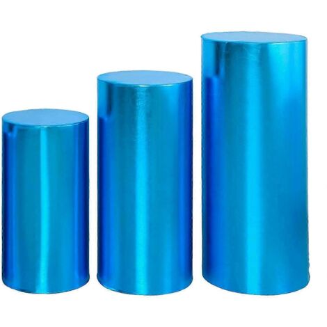 Lot de 3 manchons décoratifs pour socles cylindriques de fête, supports à desserts, etc. - Idéal pour anniversaires, mariages et autres événements. JikaixBlue (1/5)